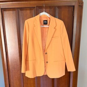 ZARA Orange Single-Breasted Men's Blazer